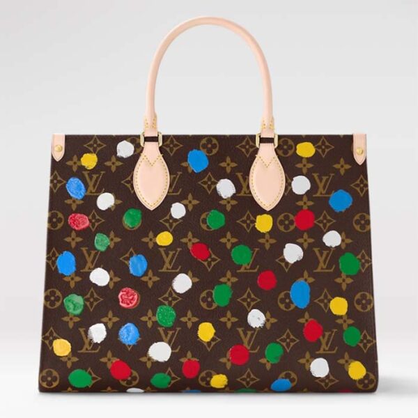 Louis Vuitton LV Women LV x YK OnTheGo MM Monogram Coated Canvas 3D Painted Dots Print