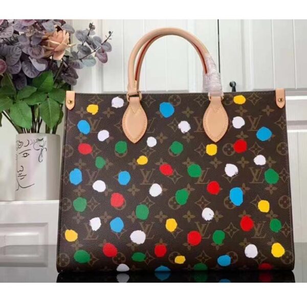 Louis Vuitton LV Women LV x YK OnTheGo MM Monogram Coated Canvas 3D Painted Dots Print - Image 3