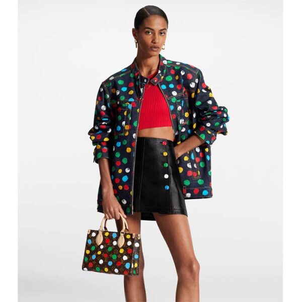 Louis Vuitton LV Women LV x YK OnTheGo PM Monogram Coated Canvas 3D Painted Dots Print - Image 12