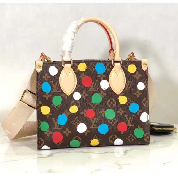 Louis Vuitton LV Women LV x YK OnTheGo PM Monogram Coated Canvas 3D Painted Dots Print - Image 3