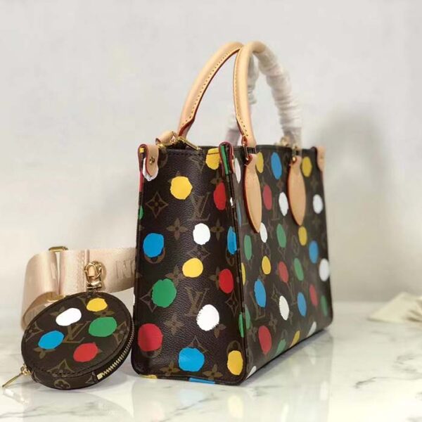 Louis Vuitton LV Women LV x YK OnTheGo PM Monogram Coated Canvas 3D Painted Dots Print - Image 4