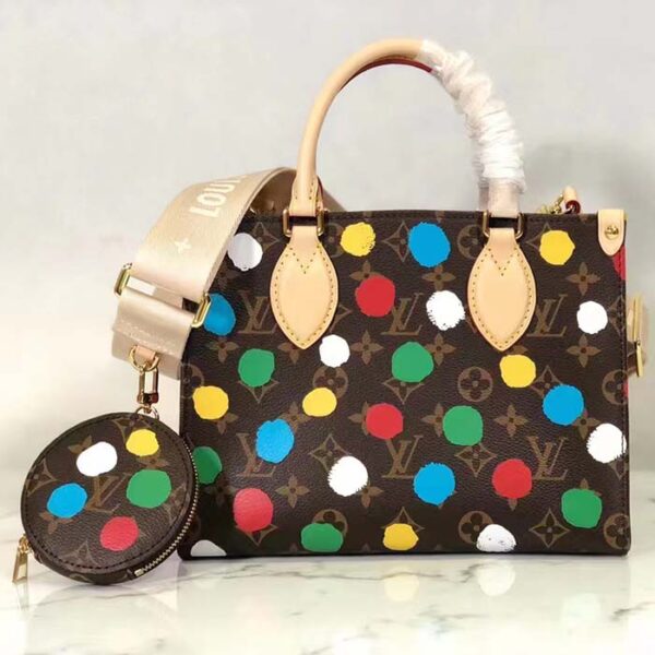 Louis Vuitton LV Women LV x YK OnTheGo PM Monogram Coated Canvas 3D Painted Dots Print - Image 2