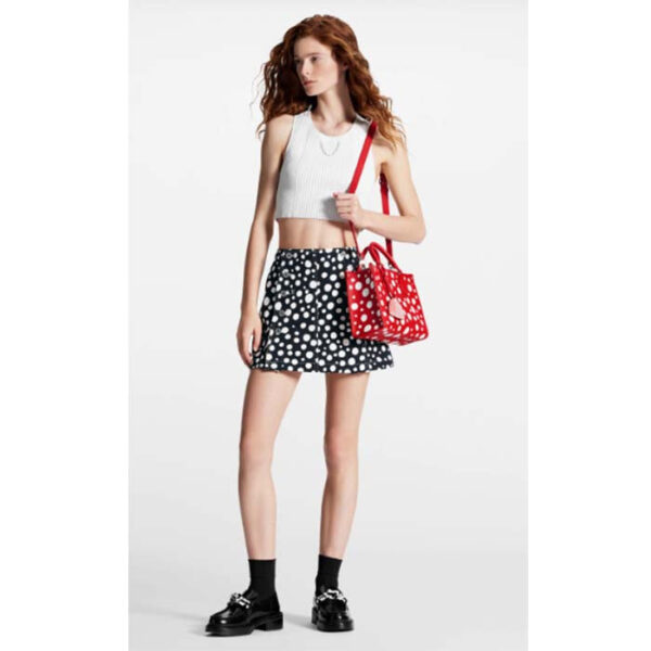 Louis Vuitton LV Women LV x YK OnTheGo PM Red White Embossed Grained Monogram Empreinte Cowhide - Image 11