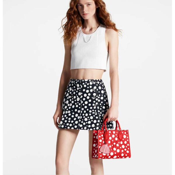 Louis Vuitton LV Women LV x YK OnTheGo PM Red White Embossed Grained Monogram Empreinte Cowhide - Image 12