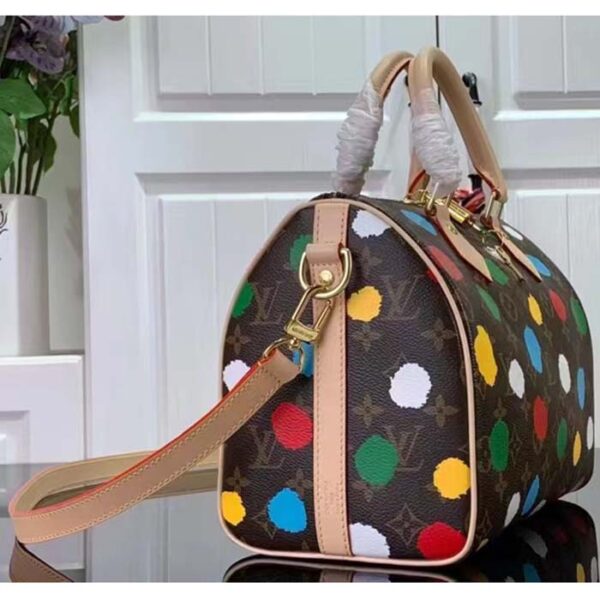 Louis Vuitton LV Women LV x YK Speedy Bandoulière 25 Monogram Coated Canvas 3D Painted Dots Print - Image 5