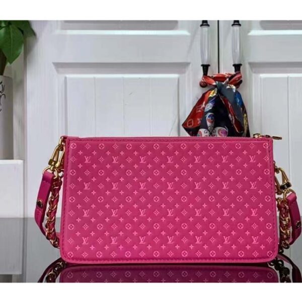 Louis Vuitton LV Women Lexington Pouch Rose Pink Monogram-Embossed Calf Leather - Image 3
