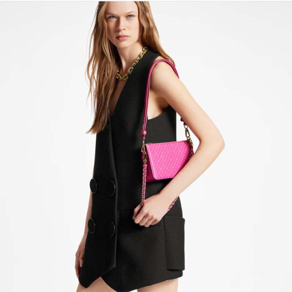 Louis Vuitton LV Women Lexington Pouch Rose Pink Monogram-Embossed Calf Leather - Image 16