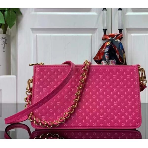 Louis Vuitton LV Women Lexington Pouch Rose Pink Monogram-Embossed Calf Leather - Image 2