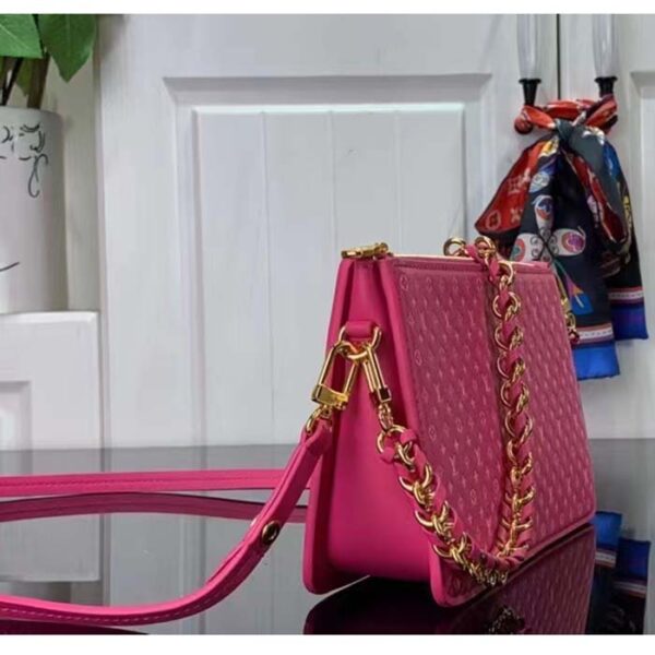 Louis Vuitton LV Women Lexington Pouch Rose Pink Monogram-Embossed Calf Leather - Image 4