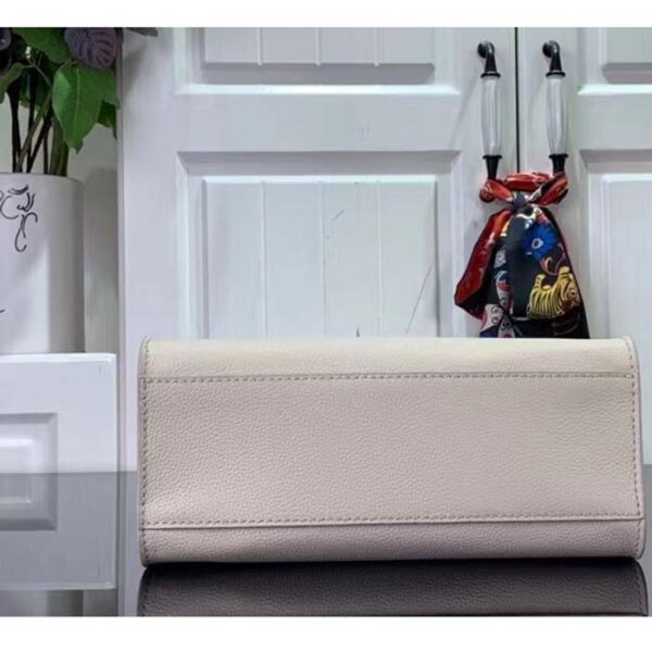 Louis Vuitton LV Women Lock & Go White Grained Calf Leather Microfiber Lining - Image 5