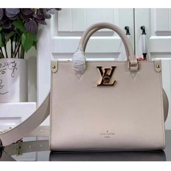 Louis Vuitton LV Women Lock & Go White Grained Calf Leather Microfiber Lining - Image 2