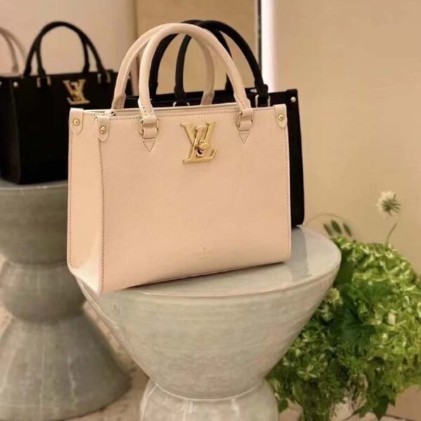 Louis Vuitton LV Women Lock & Go White Grained Calf Leather Microfiber Lining - Image 11