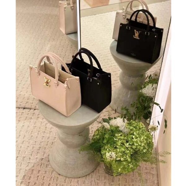 Louis Vuitton LV Women Lock & Go White Grained Calf Leather Microfiber Lining - Image 13