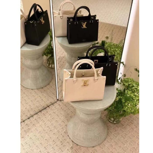 Louis Vuitton LV Women Lock & Go White Grained Calf Leather Microfiber Lining - Image 12