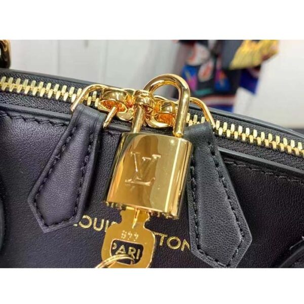 Louis Vuitton LV Women Lock It MM Black Taurillon Leather Smooth Calfskin Calf Leather - Image 8