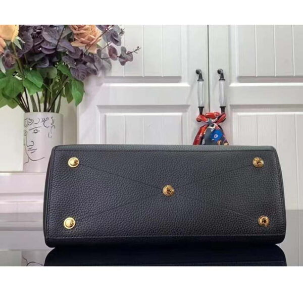 Louis Vuitton LV Women Lock It MM Black Taurillon Leather Smooth Calfskin Calf Leather - Image 6