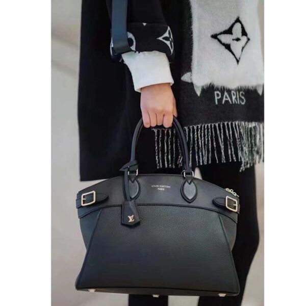 Louis Vuitton LV Women Lock It MM Black Taurillon Leather Smooth Calfskin Calf Leather - Image 12