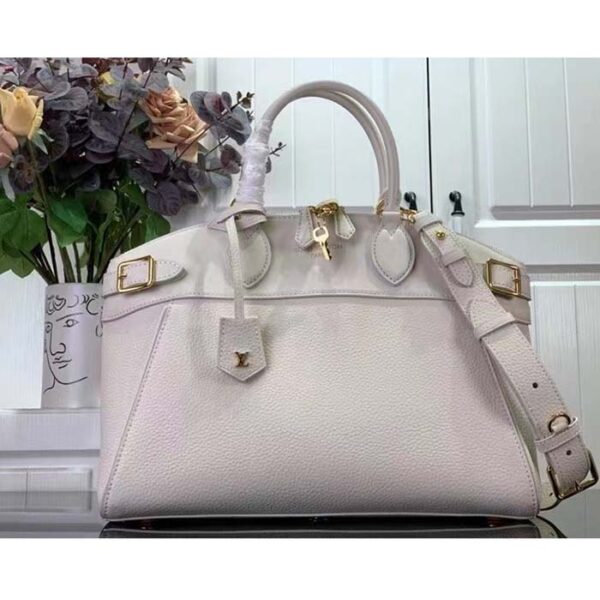 Louis Vuitton LV Women Lock It MM Crème Beige Taurillon Leather Calfskin Calf Leather - Image 3