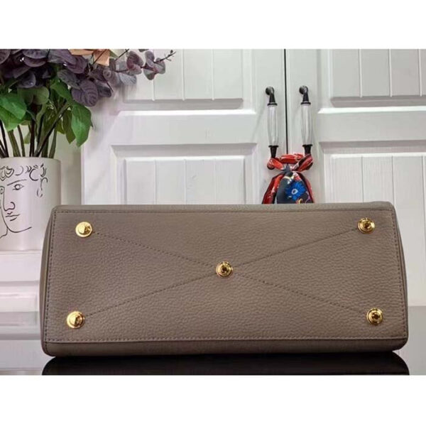 Louis Vuitton LV Women Lock It MM Earth Taurillon Leather Smooth Calfskin Calf Leather - Image 5