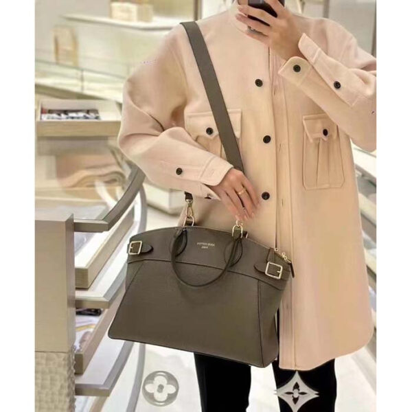 Louis Vuitton LV Women Lock It MM Earth Taurillon Leather Smooth Calfskin Calf Leather - Image 13