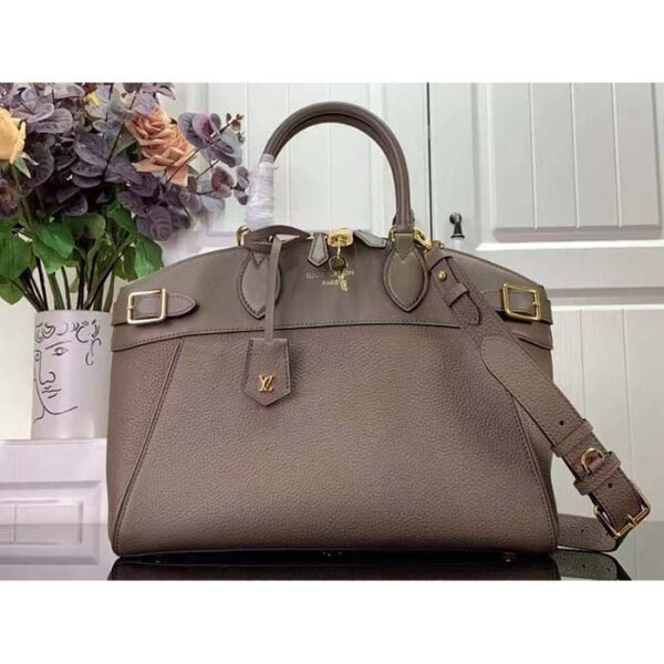 Louis Vuitton LV Women Lock It MM Earth Taurillon Leather Smooth Calfskin Calf Leather - Image 2