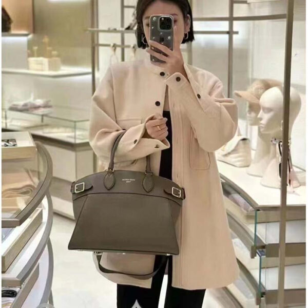 Louis Vuitton LV Women Lock It MM Earth Taurillon Leather Smooth Calfskin Calf Leather - Image 12