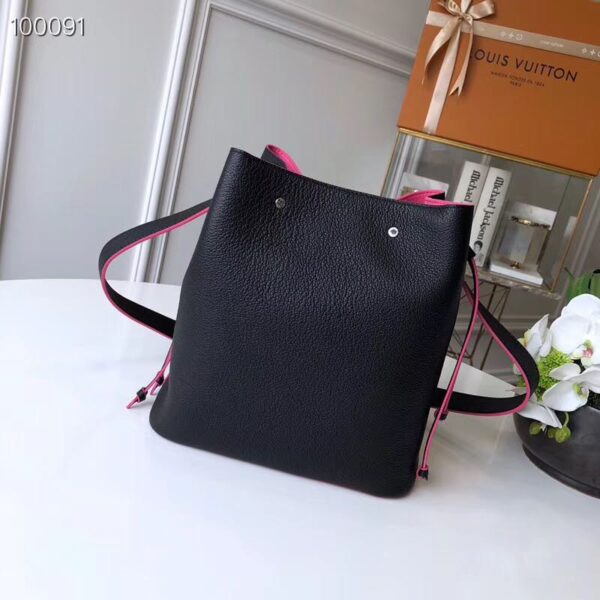 Louis Vuitton LV Women Lockme Bucket Bag in Calfskin Lether-Black - Image 3