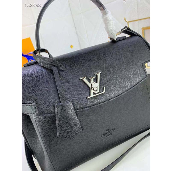Louis Vuitton LV Women Lockme Ever MM Handbag Black Soft Grained Calfskin - Image 5