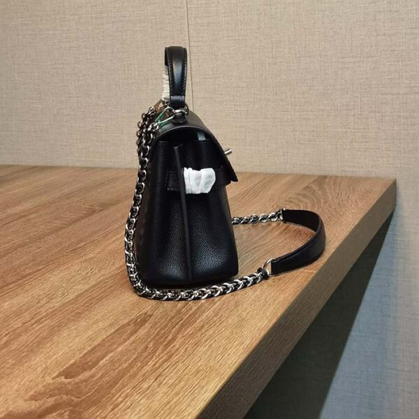 Louis Vuitton LV Women Lockme Ever Mini Handbag Black Grained Calf Leather - Image 5