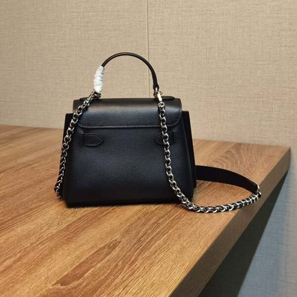 Louis Vuitton LV Women Lockme Ever Mini Handbag Black Grained Calf Leather - Image 4
