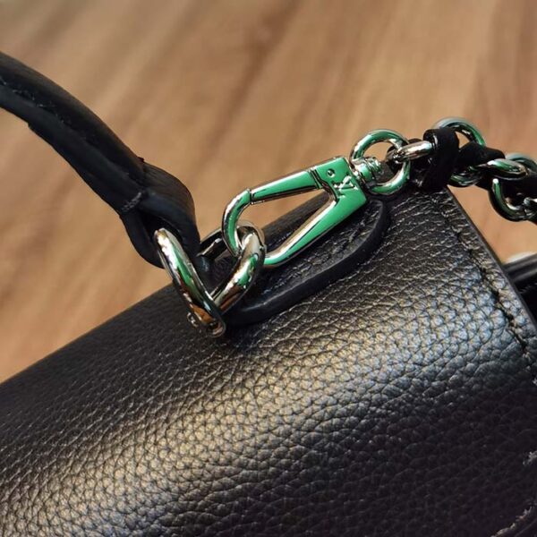 Louis Vuitton LV Women Lockme Ever Mini Handbag Black Grained Calf Leather - Image 9