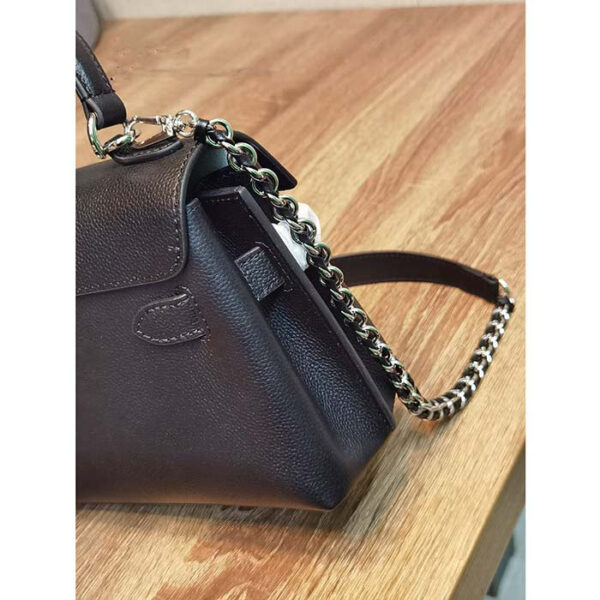 Louis Vuitton LV Women Lockme Ever Mini Handbag Black Grained Calf Leather - Image 8