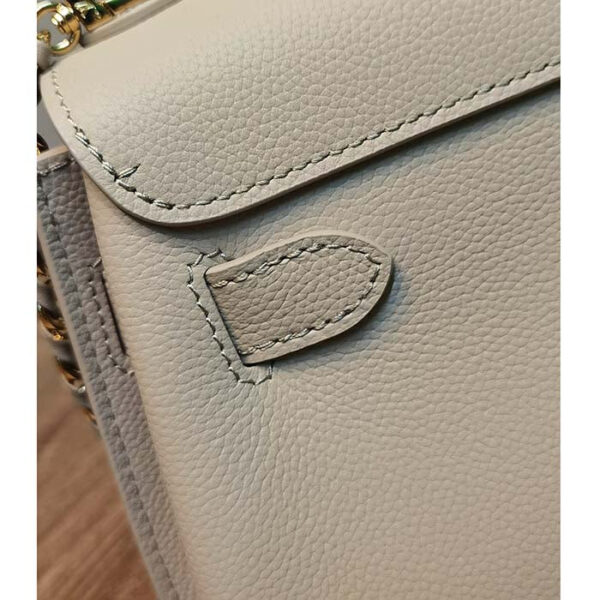 Louis Vuitton LV Women Lockme Ever Mini Handbag Greige Grained Calf Leather - Image 8