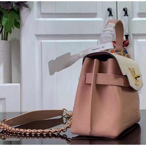 Louis Vuitton LV Women Lockme Ever Mini Handbag Rose Quartz Trianon Grained Calf Leather - Image 4