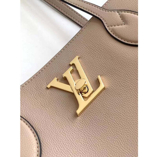 Louis Vuitton LV Women Lockme Shopper Beige Greige Grained Calf Leather - Image 9