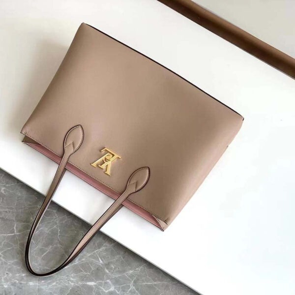Louis Vuitton LV Women Lockme Shopper Beige Greige Grained Calf Leather - Image 6