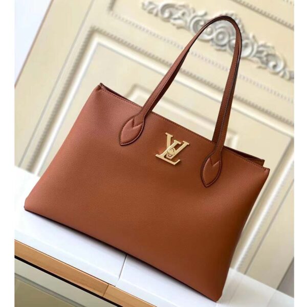 Louis Vuitton LV Women Lockme Shopper Chataigne Brown Grained Calf Leather - Image 2