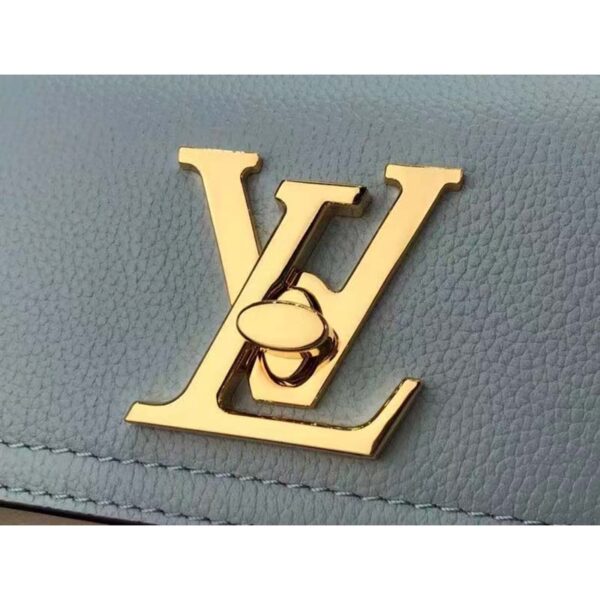 Louis Vuitton LV Women Lockme Tender Bleu Nuage Blue Grained Calf Leather - Image 7
