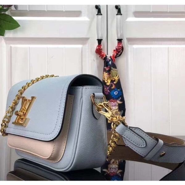 Louis Vuitton LV Women Lockme Tender Bleu Nuage Blue Grained Calf Leather - Image 3