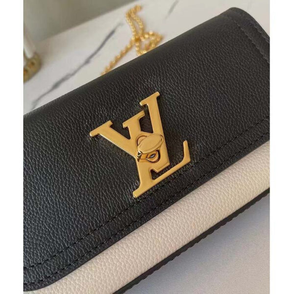 Louis Vuitton LV Women Lockme Tender Pochette Black Cream Grained Calf Leather - Image 8