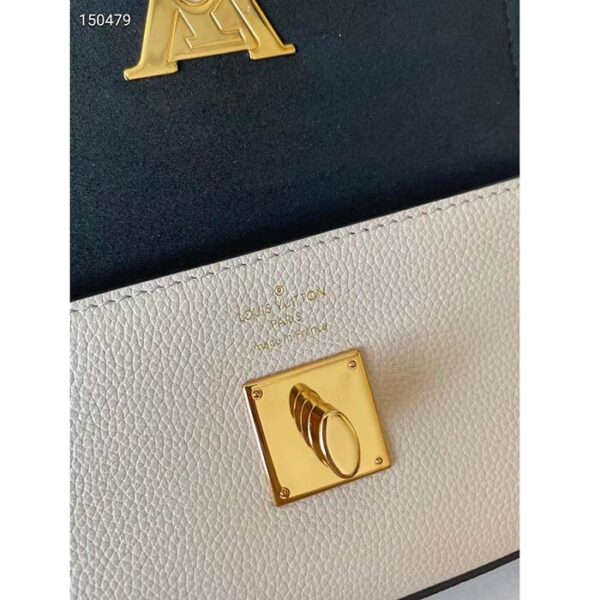 Louis Vuitton LV Women Lockme Tender Pochette Black Cream Grained Calf Leather - Image 9