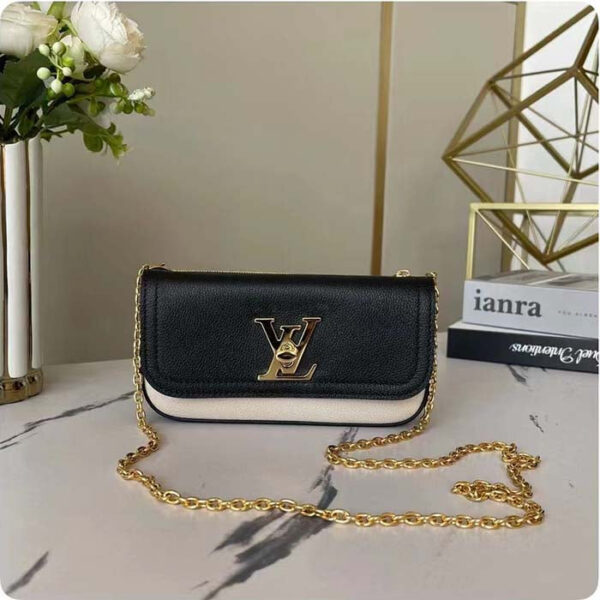 Louis Vuitton LV Women Lockme Tender Pochette Black Cream Grained Calf Leather - Image 2