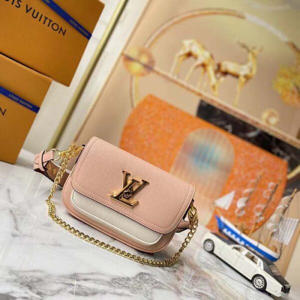 Louis Vuitton LV Women Lockme Tender Pochette Trianon Pink Quartz White Grained Calf - Image 2