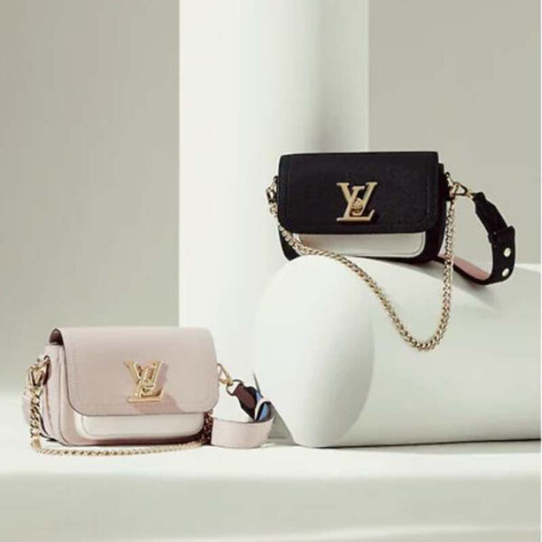 Louis Vuitton LV Women Lockme Tender Rosewater Greige Grained Calf Leather - Image 8