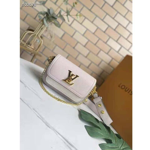 Louis Vuitton LV Women Lockme Tender Rosewater Greige Grained Calf Leather - Image 3