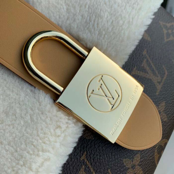 Louis Vuitton LV Women Locky BB Handbag Beige Brown Monogram Coated Canvas Shearling - Image 7