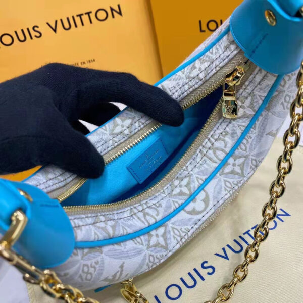 Louis Vuitton LV Women Loop Ecru Blue Since 1854 Jacquard Textile Cowhide Leather - Image 11