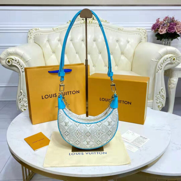 Louis Vuitton LV Women Loop Ecru Blue Since 1854 Jacquard Textile Cowhide Leather - Image 5