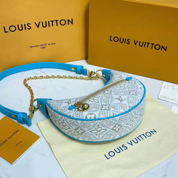 Louis Vuitton LV Women Loop Ecru Blue Since 1854 Jacquard Textile Cowhide Leather - Image 8
