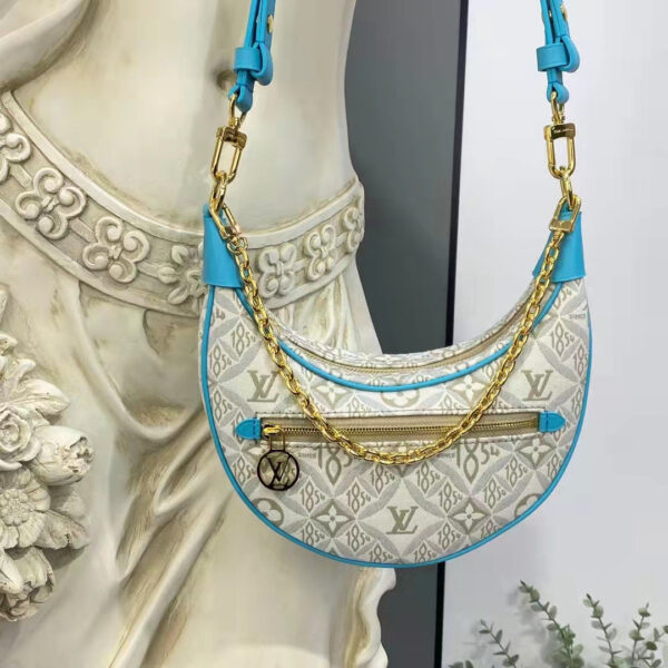 Louis Vuitton LV Women Loop Ecru Blue Since 1854 Jacquard Textile Cowhide Leather - Image 2